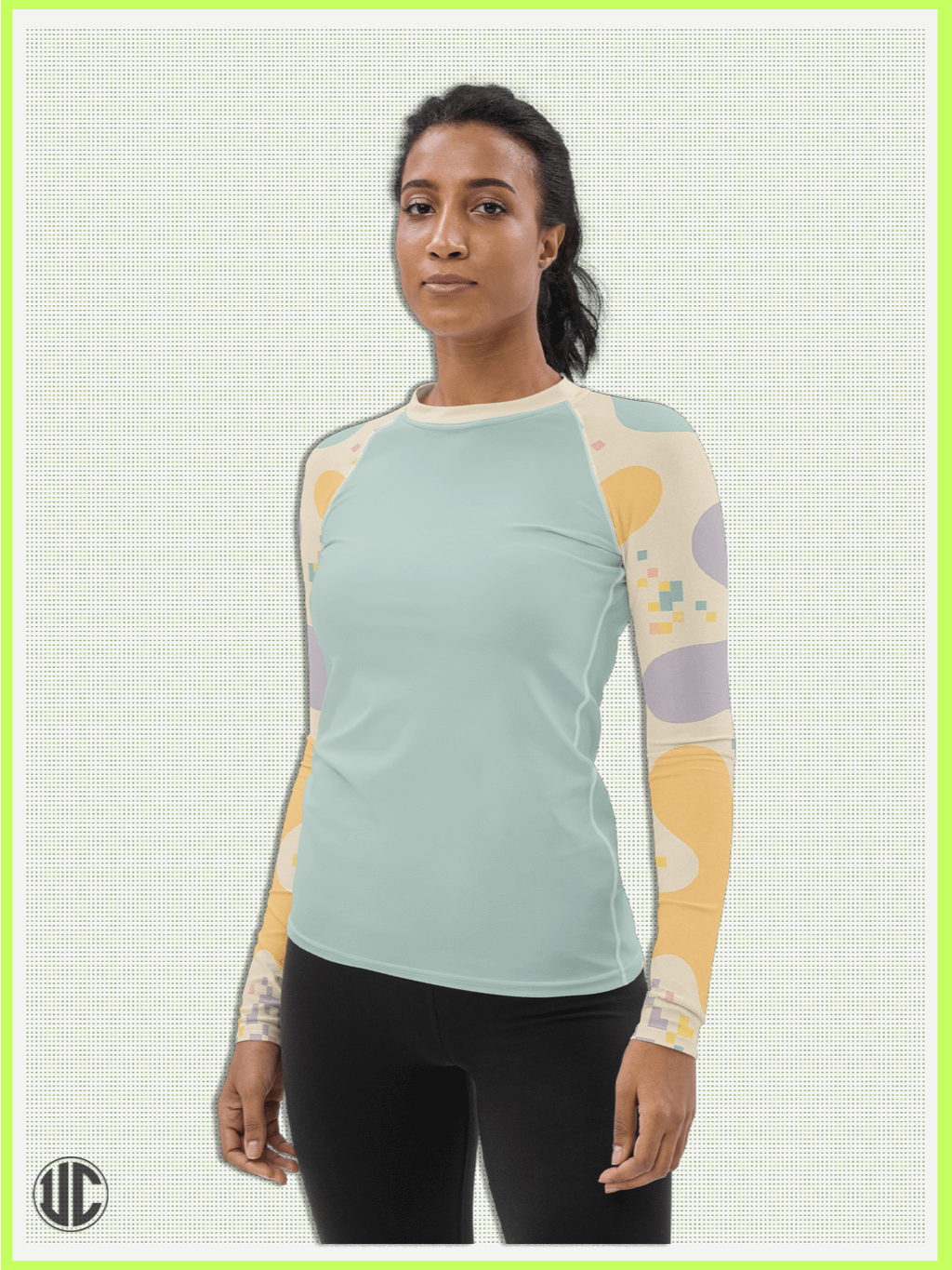 Theo's Digital Wave – Women’s Rash Guard product image (4)