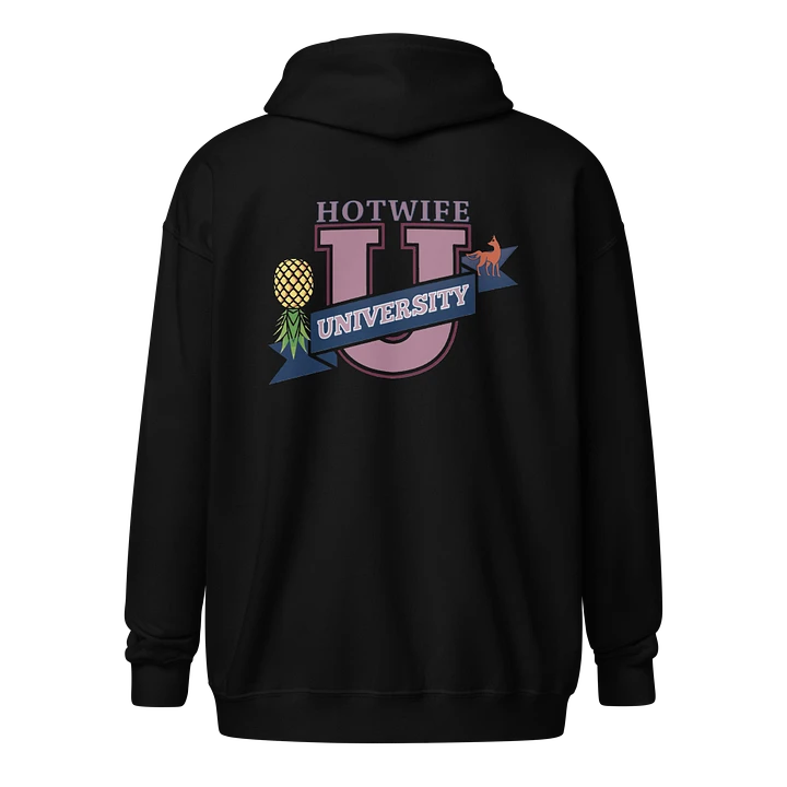 Hotwife University zip front hoodie. product image (1)