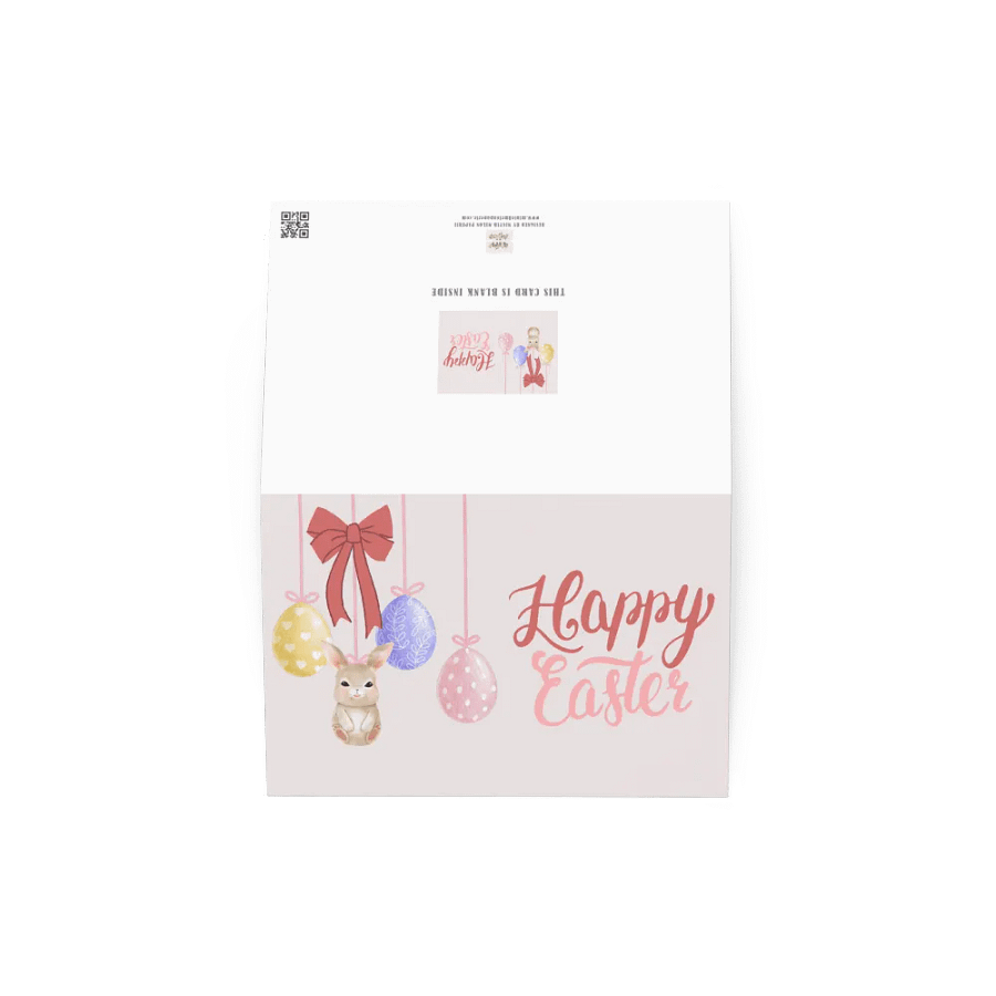 Cute Bunny and Bow Happy Easter Greeting Card product image (5)