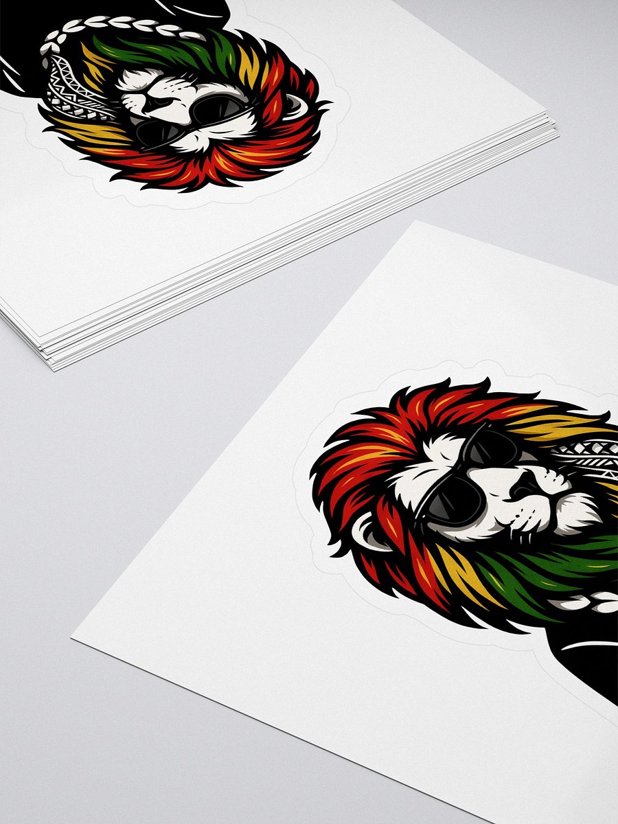 Reggae Lion Head Kiss-Cut Sticker – Rasta Colors with Polynesian Tribal Design | Samoan Island Vibes by ASP Apparel product image (4)