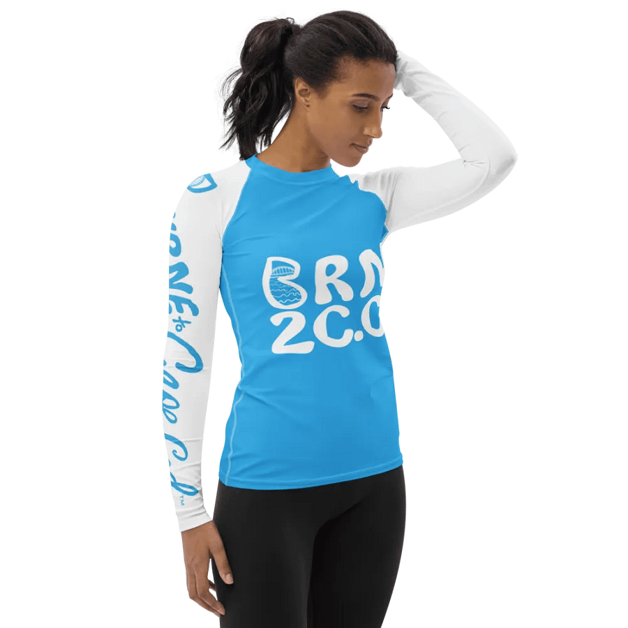 BOURNE to Cape Cod™ | Women's Rash Guard | BRN.2C.C.™ | Deep Sky Blue & White product image (4)