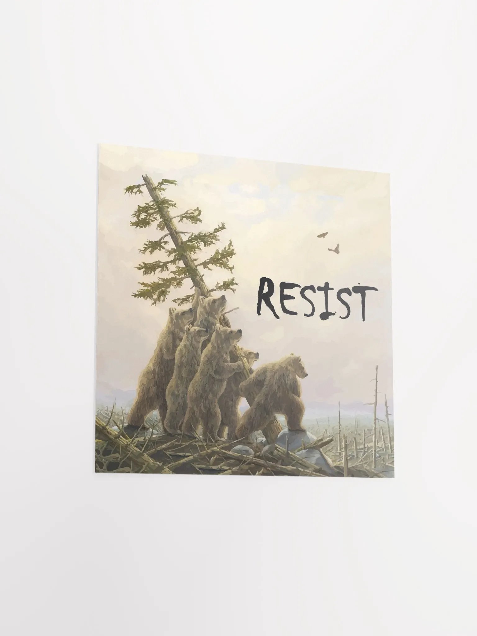 BEARS RESIST! Square Poster 3 SIZES Alt National Parks Forests product image (5)