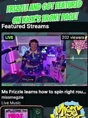 THANK YOU @kick.com for featuring this noob on your front page! Ms Frizzle is Frazzled!! #kick #KickStreamer #vinyl #spinning #scratching #vinyldj #dj #cosplay #magicschoolbus #retro #throwback #missmegzie #technics1200 