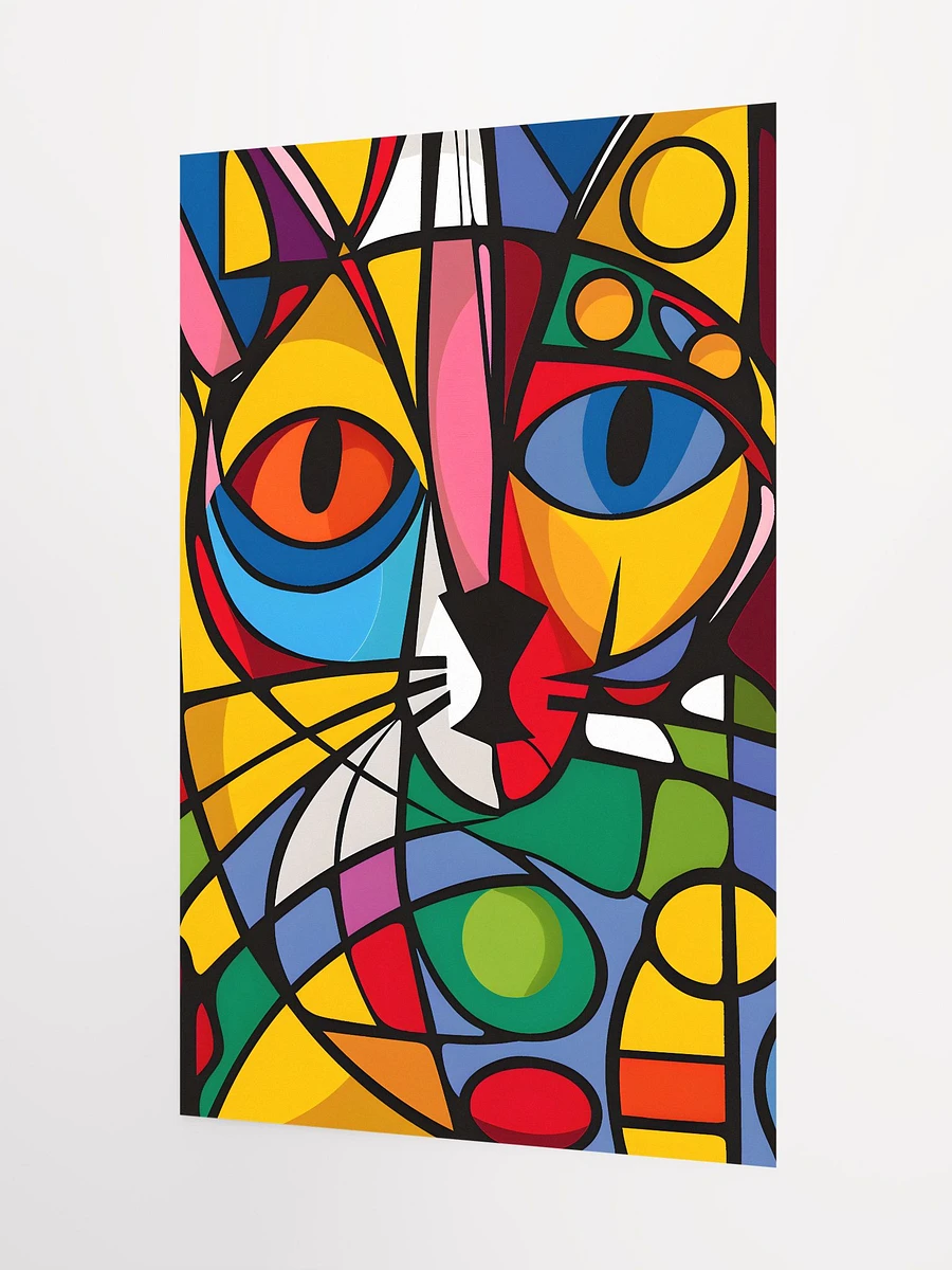 Kaleidoscopic Vision: Colorful Geometric Abstract Cat Matte Poster product image (5)