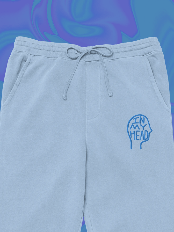 In My Head (aqua thread) pigment dyed sweatpants product image (1)