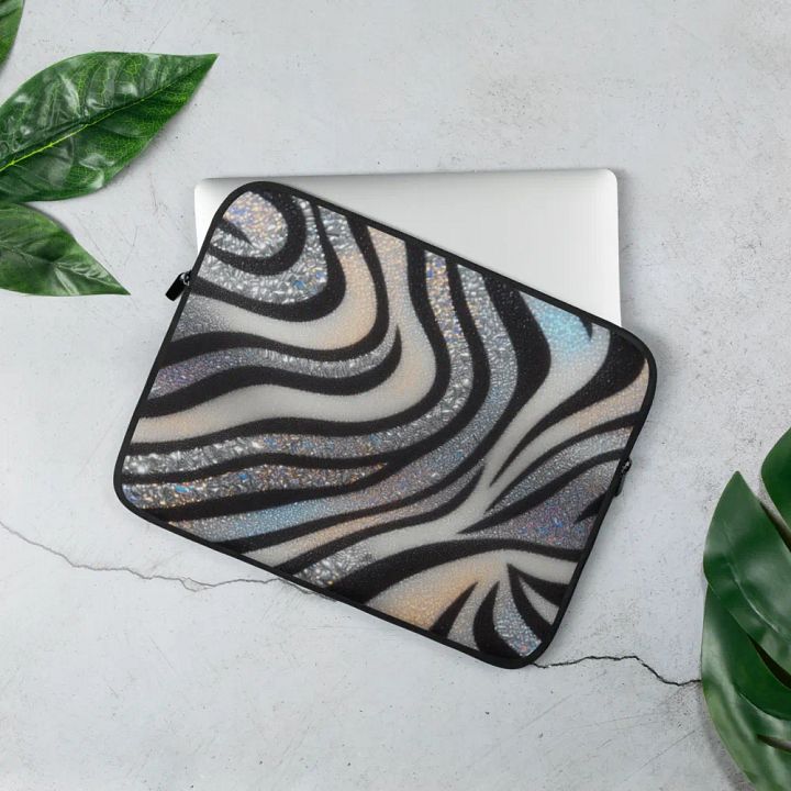Zebra Sparkle Laptop Sleeve product image (2)