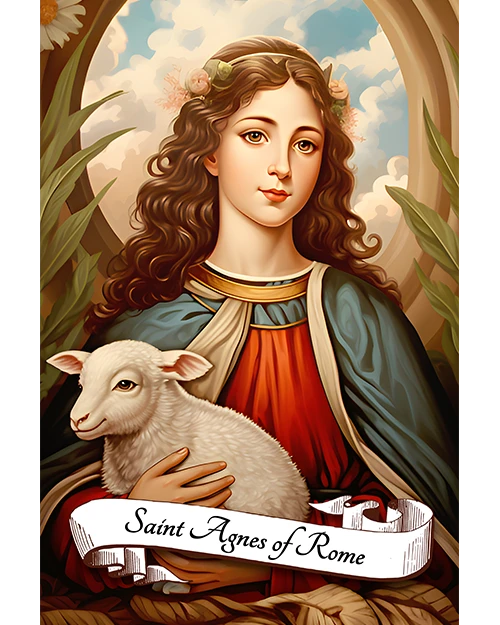 Saint Agnes of Rome Patron Saint of Girl Scouts, Engaged Couples, Chastity, Virgins, Abuse Victims, Gardeners, Matte Poster product image (1)