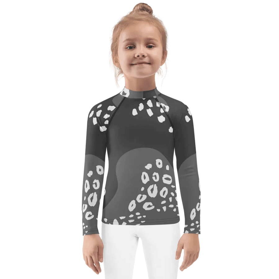 Grey Swirls Kids Rash Guard product image (1)