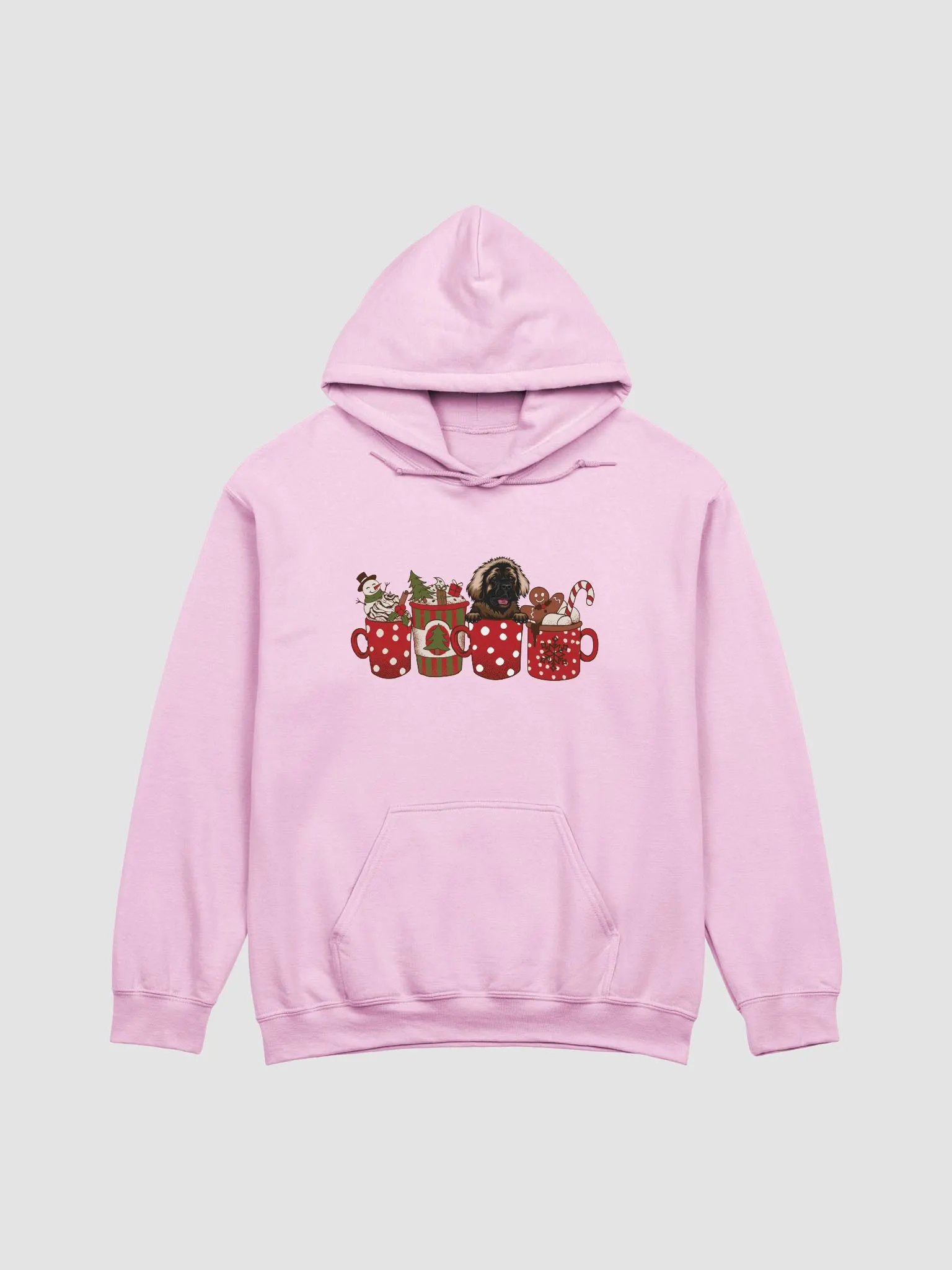 Cute Leonberger in a Christmas Cup Hooded Sweatshirt | Funny Christmas Pup in a Cup product image (9)