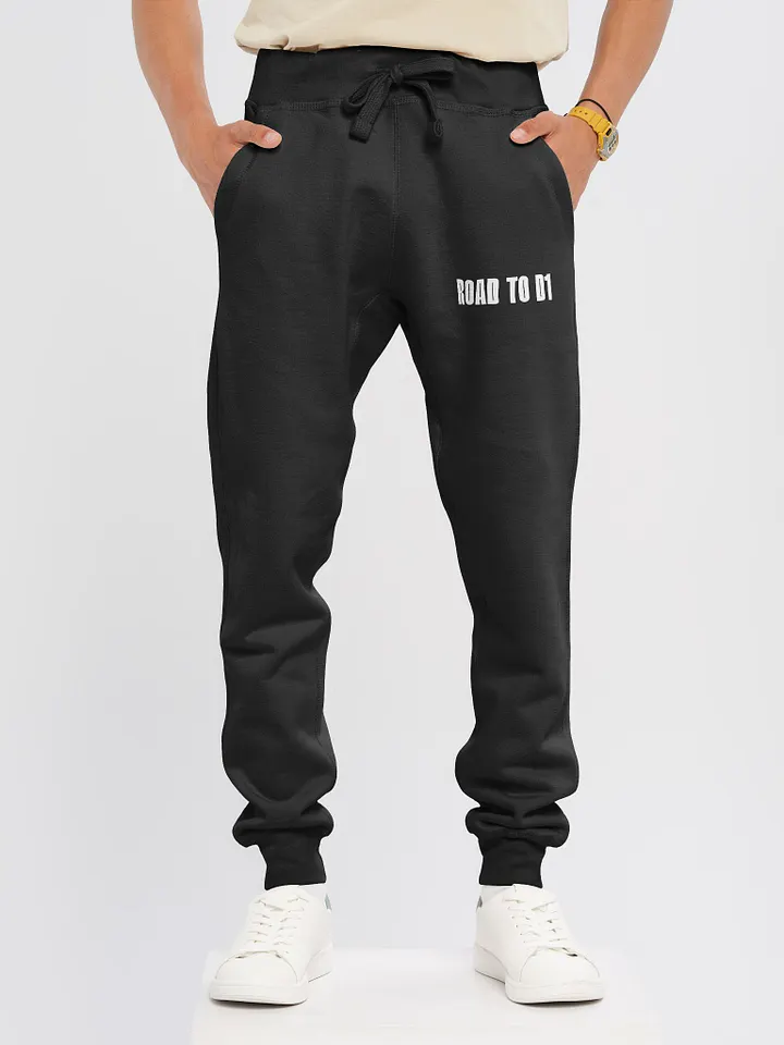 Troy Hornbeck - ROAD TO D1 - Black Sweatpants with WHITE product image (2)