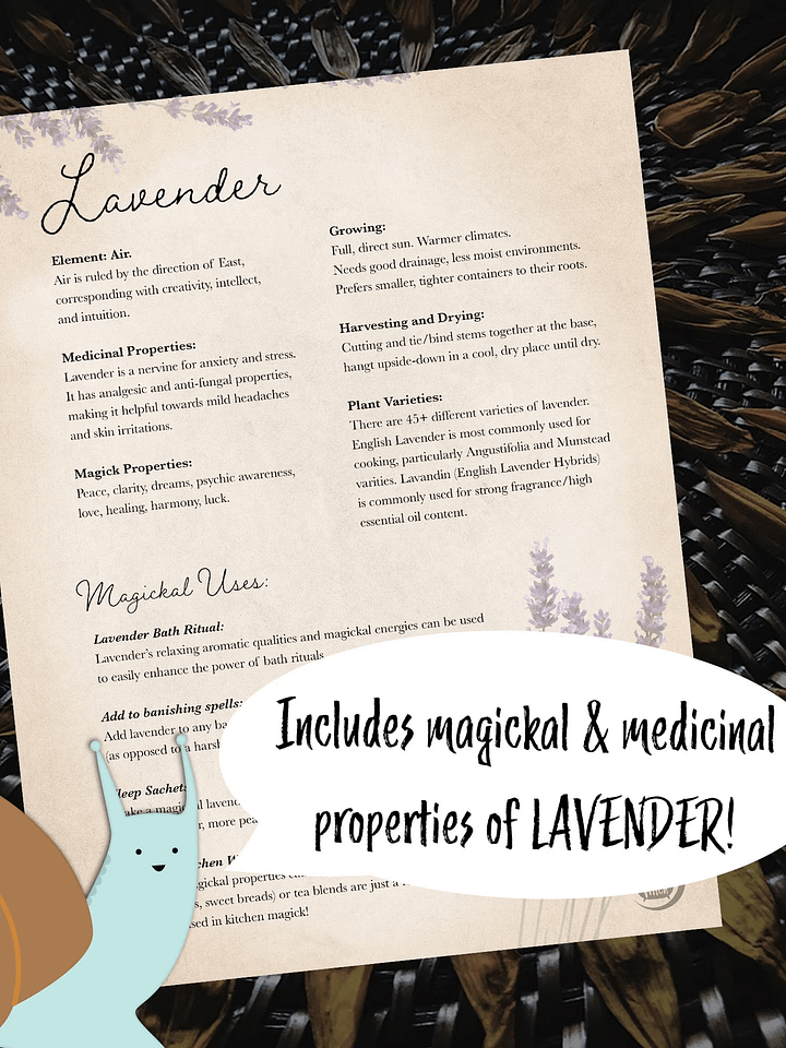 Lavender Grimoire Page - Digital Download product image (1)