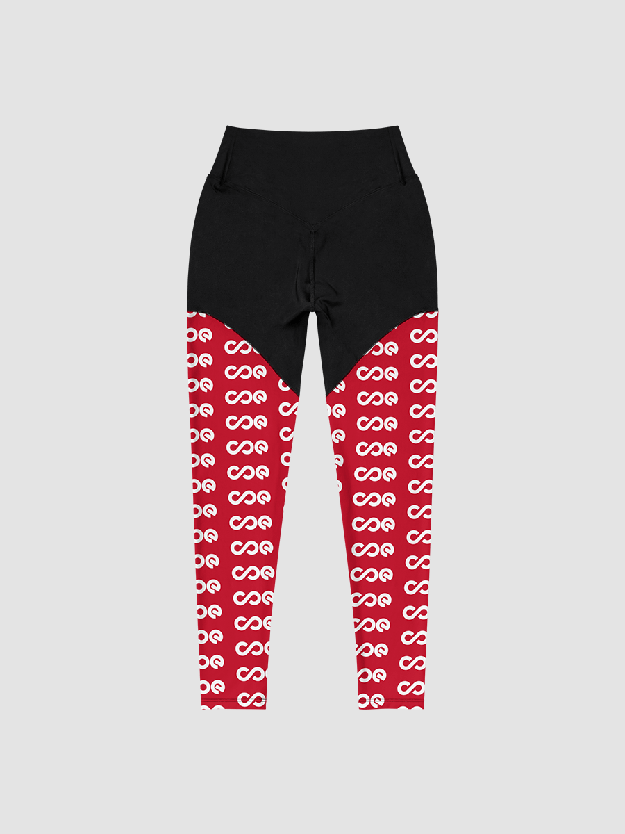 COE Premium Sports Leggings Black & Red - White Logo product image (2)