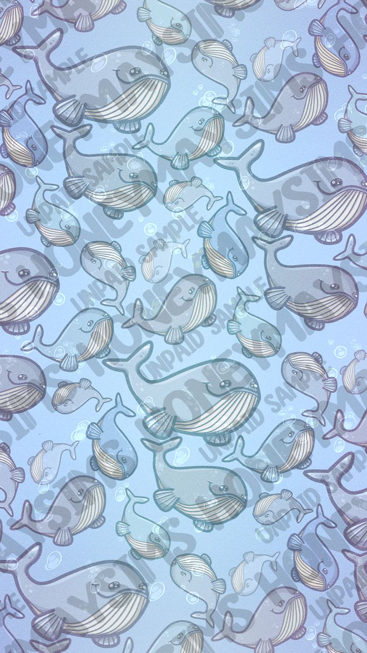 'Whalebert' Digital Wallpaper - Phone - Blue product image (1)