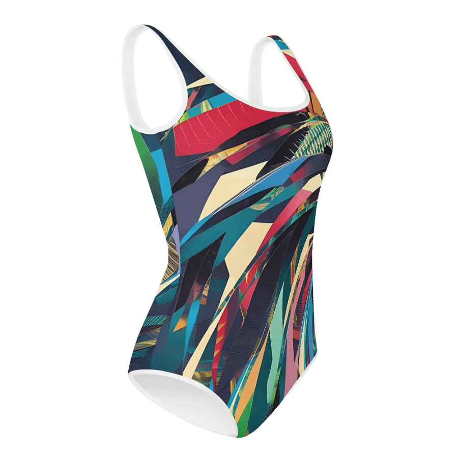 Abstract Lithographic Pattern Design Youth One Piece Swimsuit - V11 product image (3)