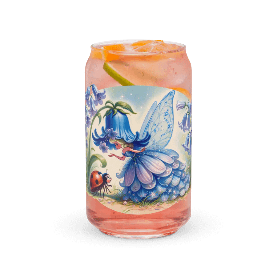 Bluebell Flower Fairy and Ladybug Glass with Optional Lid and Straw product image (37)
