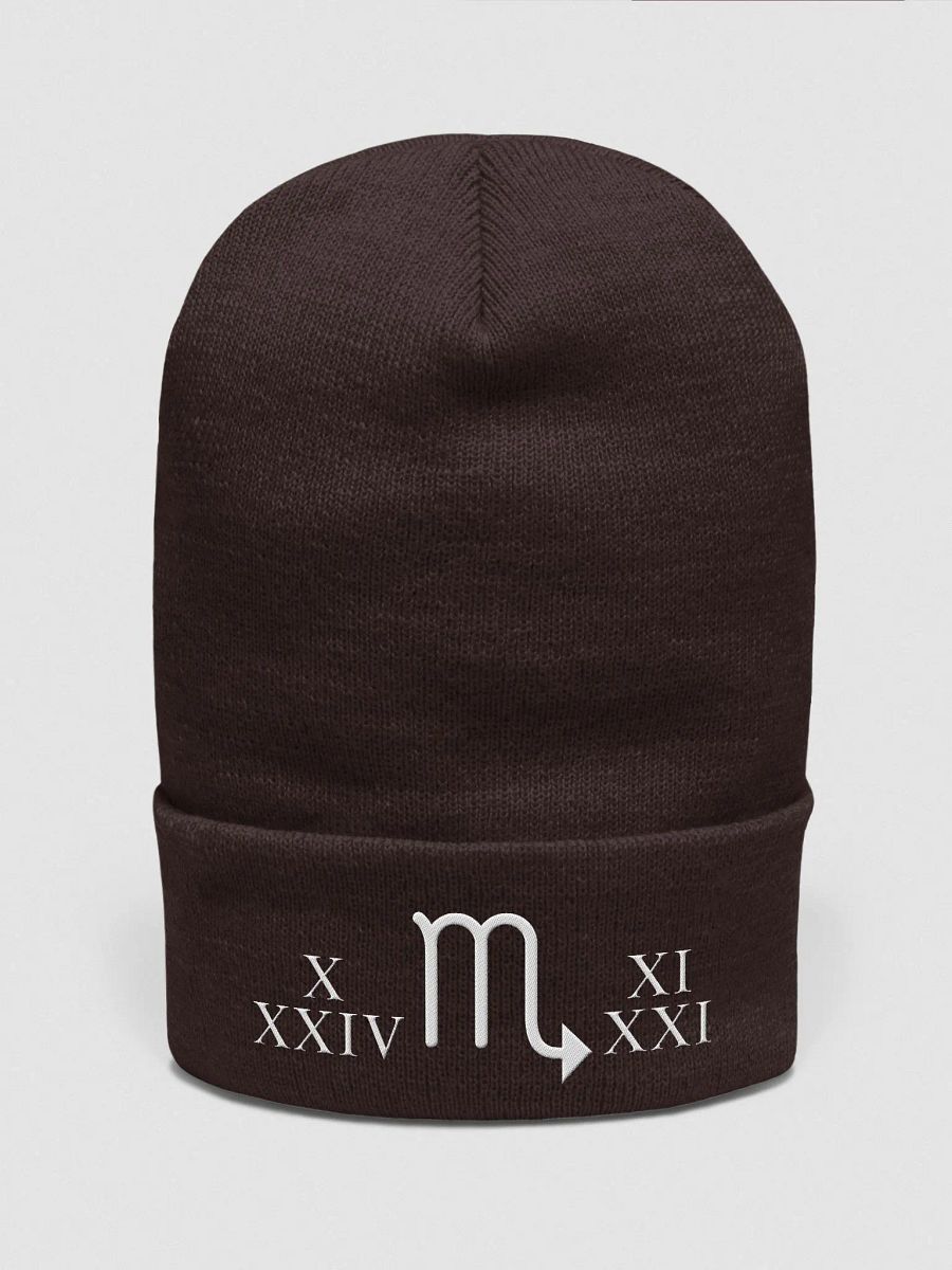 "Scorpio Shadows: Mystique Unleashed" Dynamic Motion Embroidered Beanie product image (1)