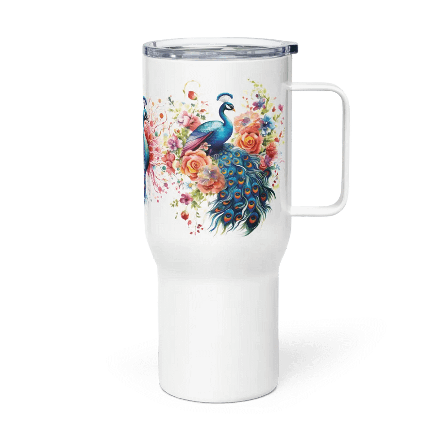 Vibrant Peacock Paradise Travel Mug product image (3)