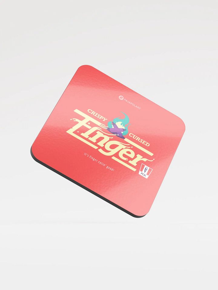 Crispy Cursed Finger - Glossed Cork Coaster product image (1)