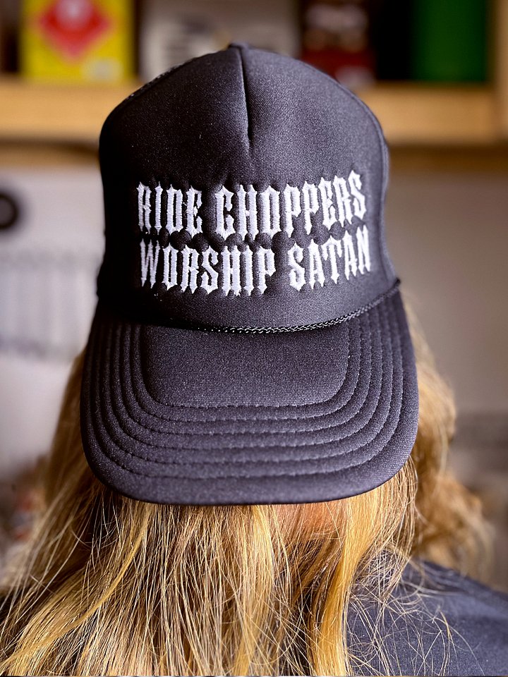 Ride Choppers Worship Satan Trucker Hat product image (2)