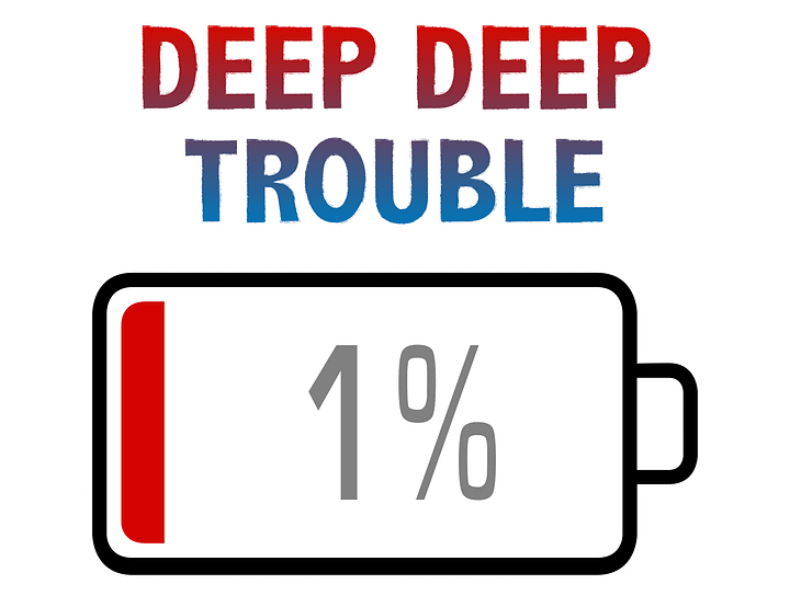 Deep Deep Trouble with Battery at 1% T-Shirt product image (2)