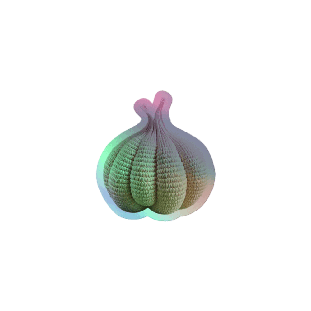 CozyAvocado Kiss-Cut Holographic Sticker Sheet Garlic #1 product image (1)