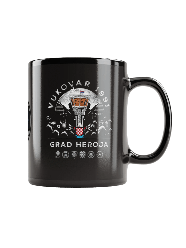 VUKOVAR 1991 HOS Emblem Black Glossy Mug product image (2)