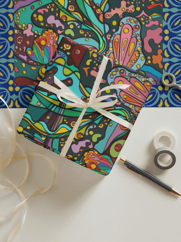 Coastal Escape - Vibrant Swirls Wrapping Paper Set – Marine Life Collection product image (6)