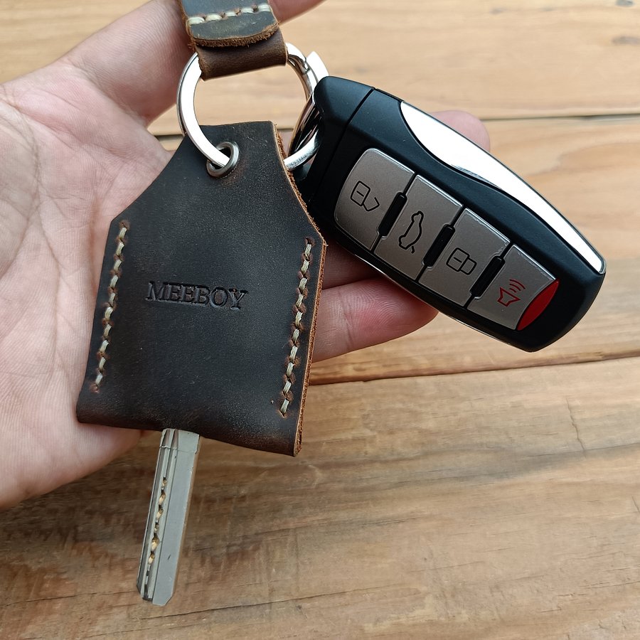 MEEBOY Leather Key Sleeve Key Ring Holder Vintage Cover Protective Key Case Covers Key protector handmade Keys Organizer product image (5)