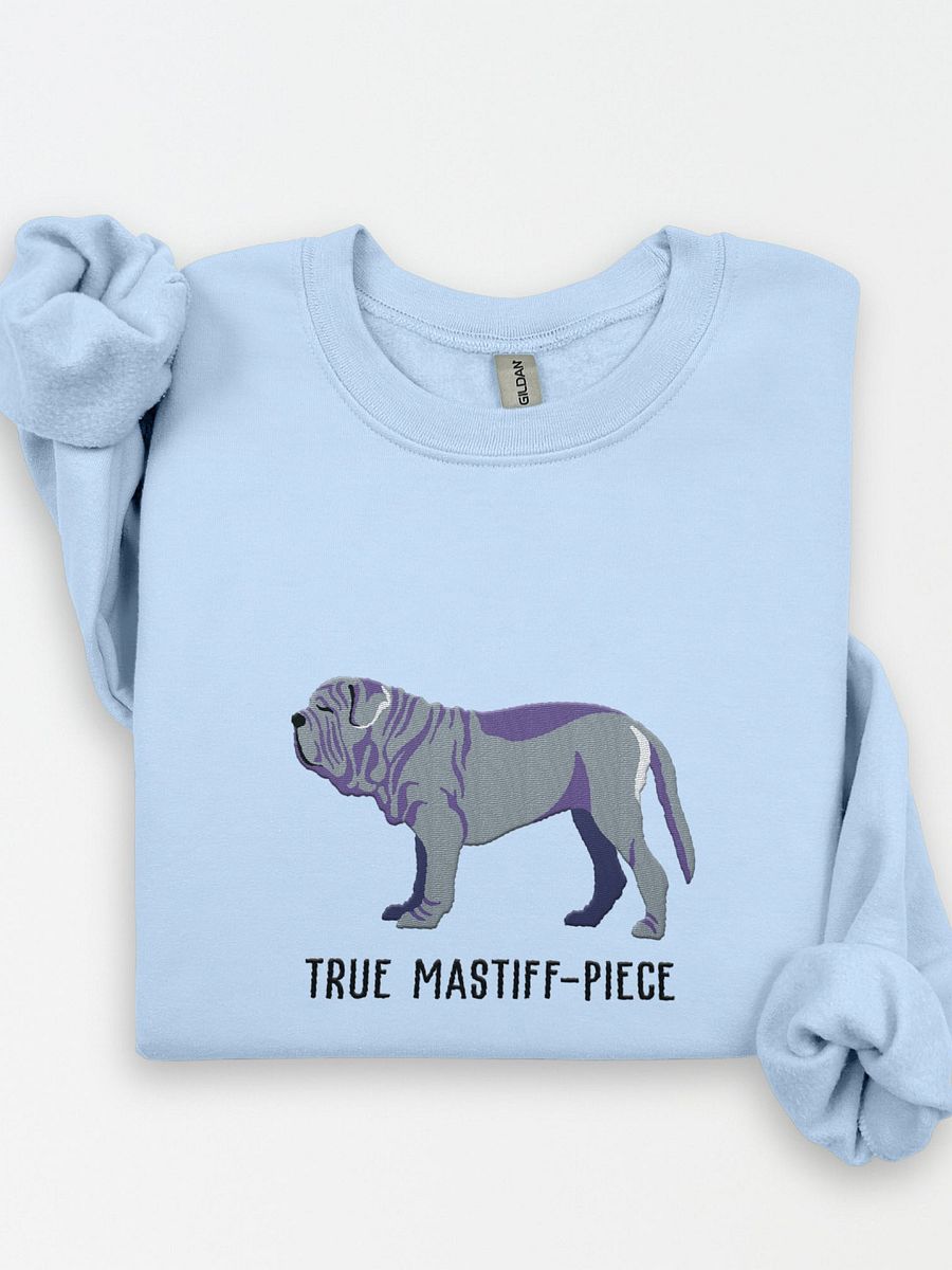 True Mastiff-Piece Sweatshirt (Embroidered) of a Neapolitan Mastiff(Blue) product image (1)