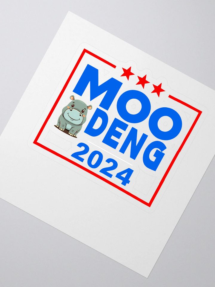 Moo Deng Funny Election 2024 Cute Hippo Sticker product image (2)