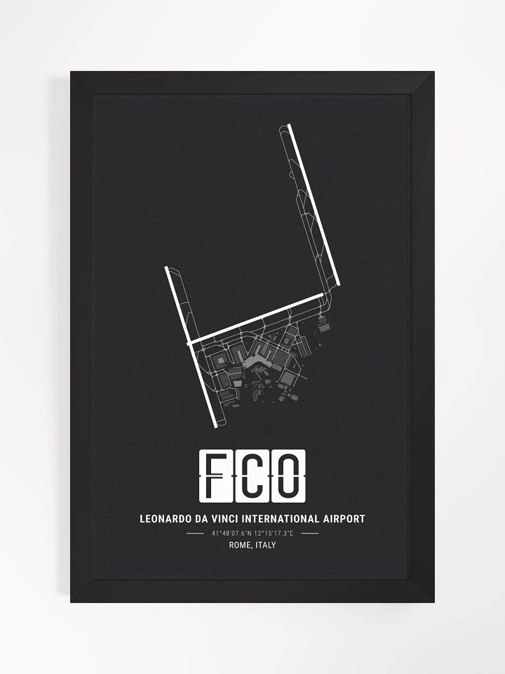 Framed Airport FCO Premium Map On Matt Paper product image (1)