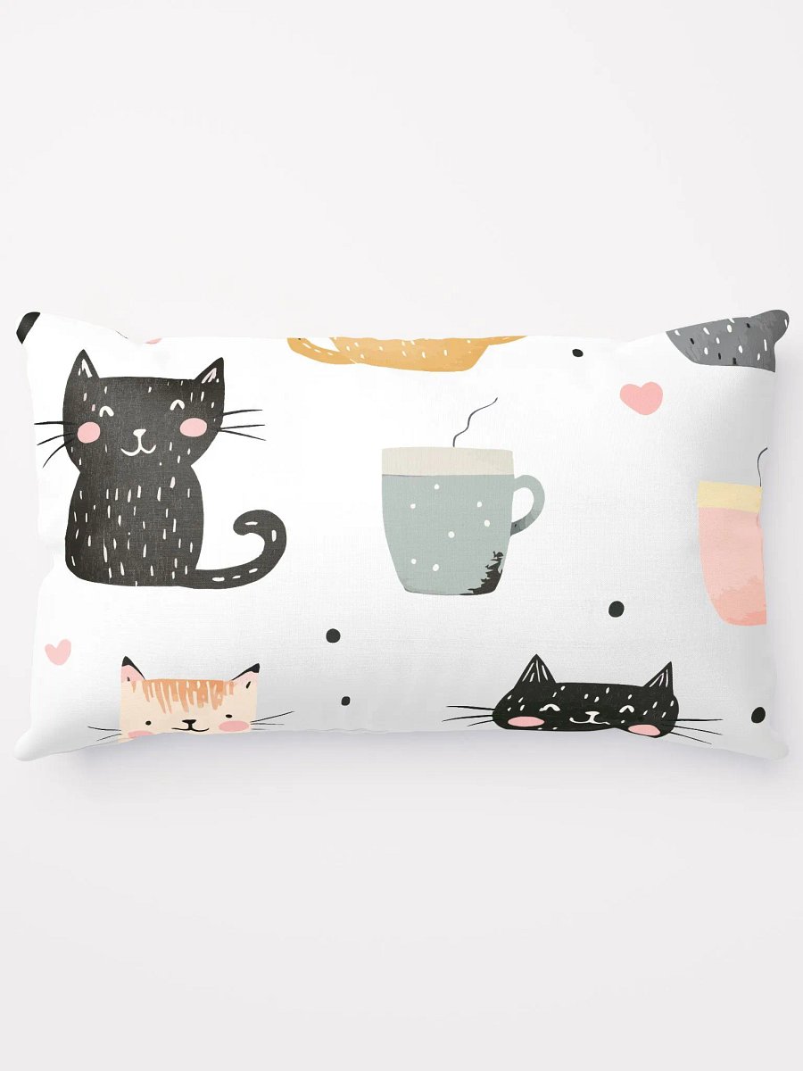 Whimsical Cats and Cups All-Over Pillow product image (6)