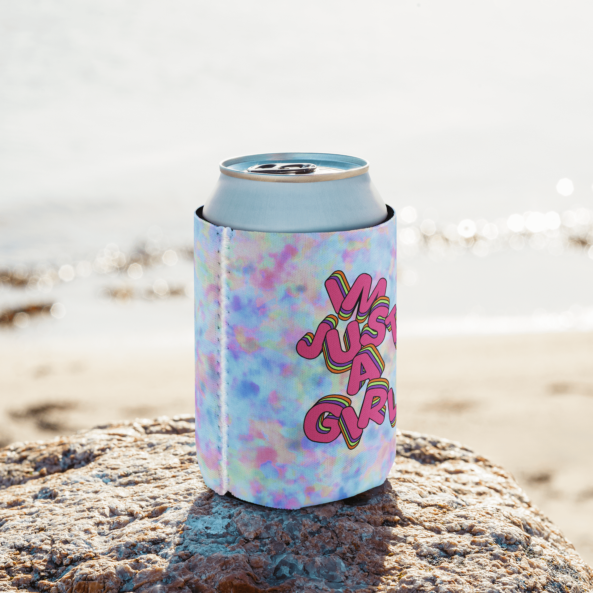 "I'm just a girl" Pastel Tie-Dye Coozie product image (8)