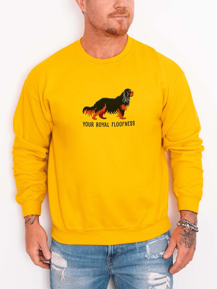 Your Royal Floofness Sweatshirt (Embroidered) of a Cavalier King Charles Spaniel(Black & Tan) product image (2)