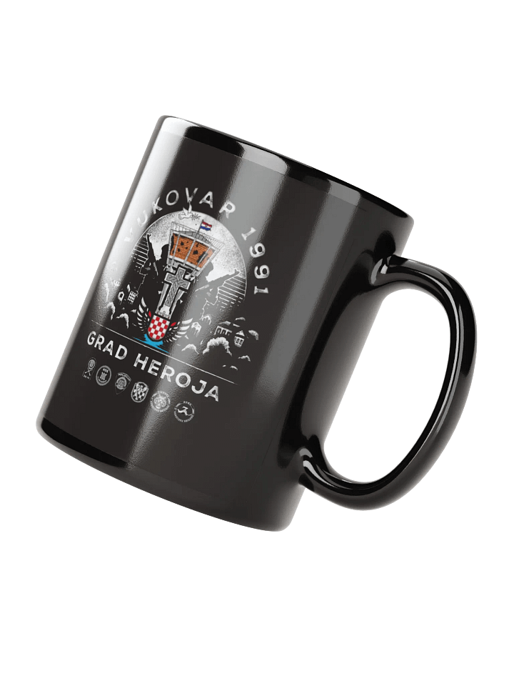 VUKOVAR 1991 HOS Emblem Black Glossy Mug product image (4)