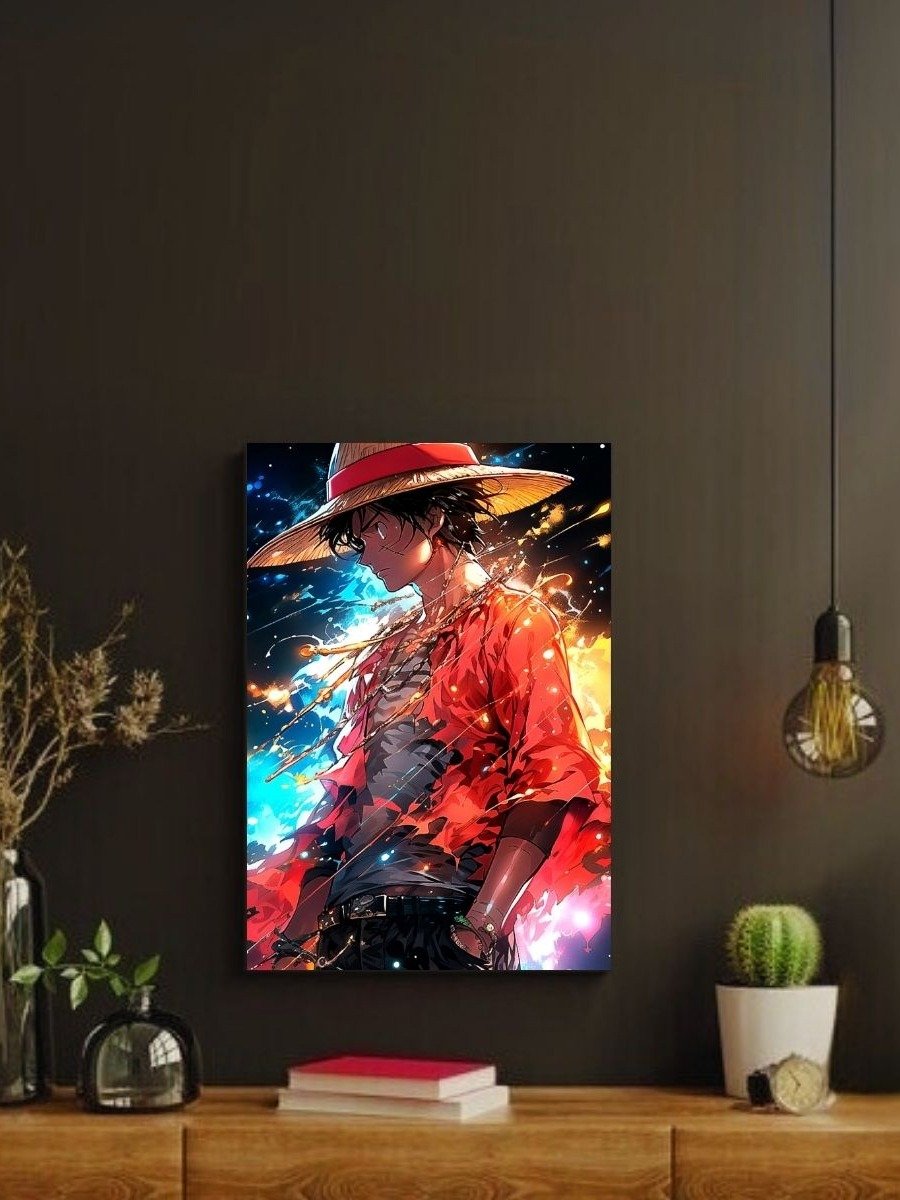 One Piece Luffy Red Coat Haki Storm – Glossy 8x10 Metal Print product image (2)