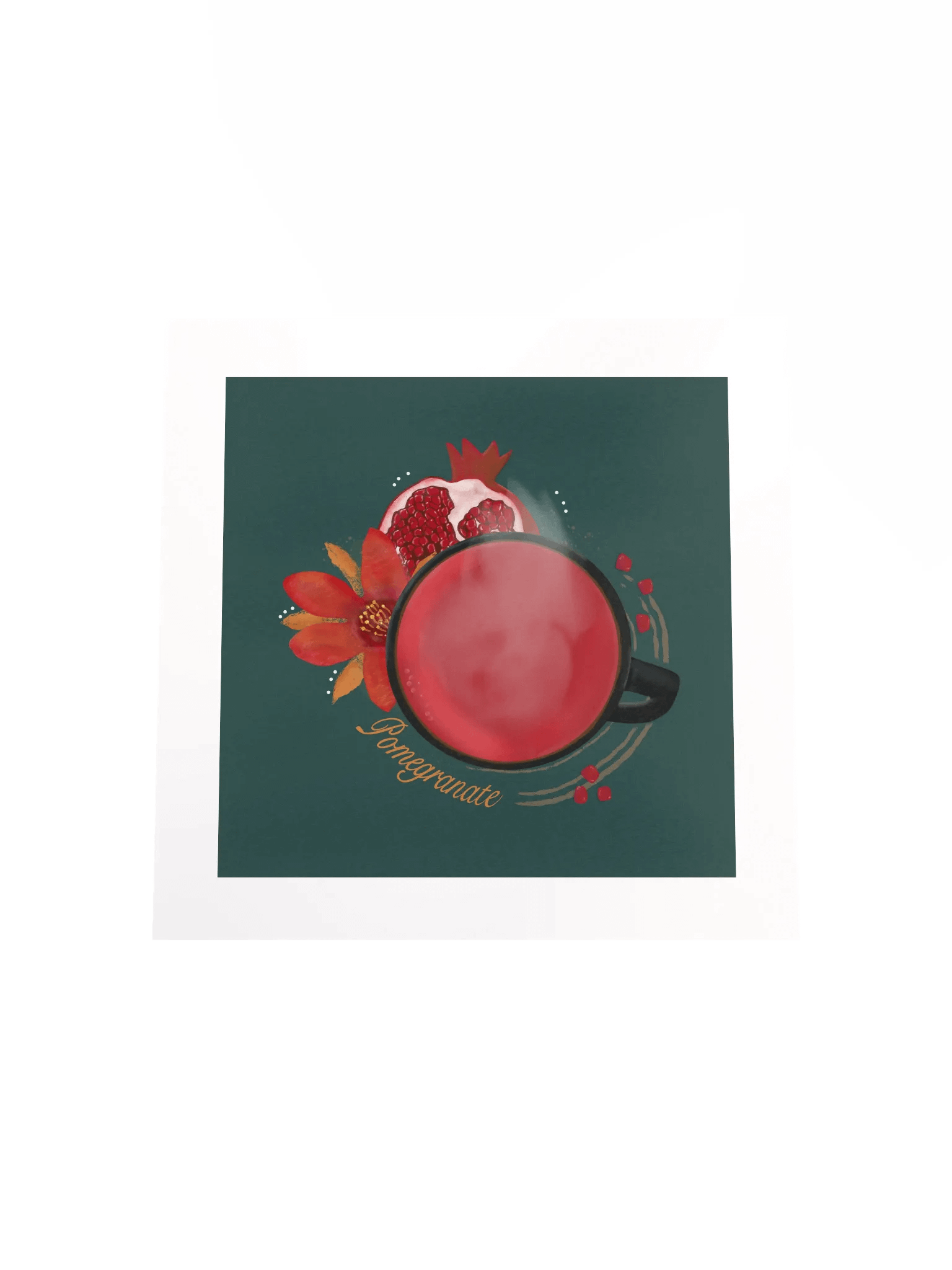 Pomegranate Herbal Tea Matte Poster - Green product image (4)