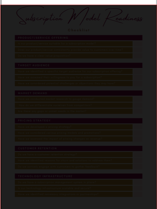 Subscription Model Readiness Checklist product image (2)