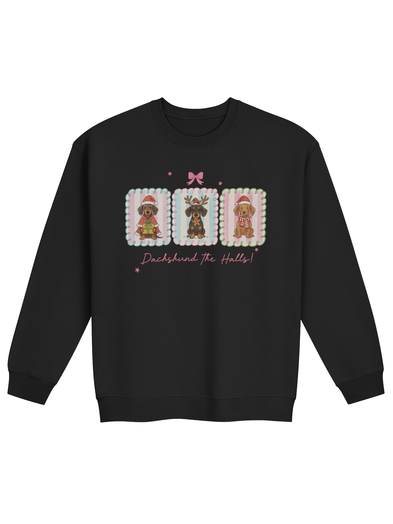 Dachshund The Halls Sweatshirt – Cute Christmas Wiener Dog Pun product image (1)