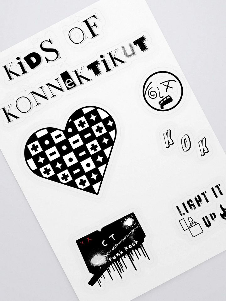 Kids of Konnektikut Sticker Sheet (Black and White) product image (2)