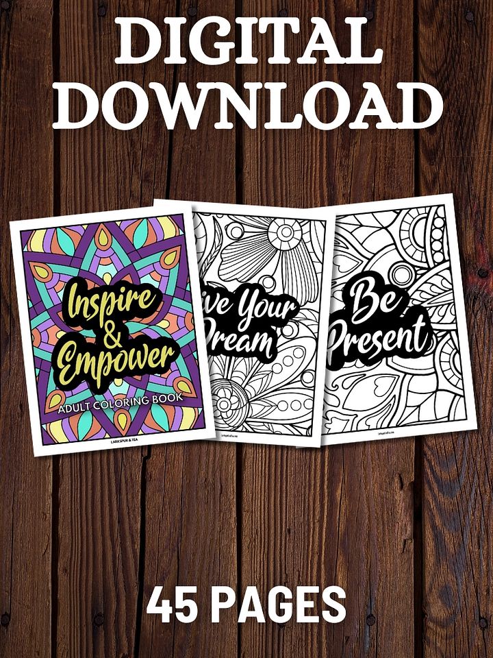 Inspire & Empower Adult Coloring Book | Motivational + Inspirational Quotes product image (1)