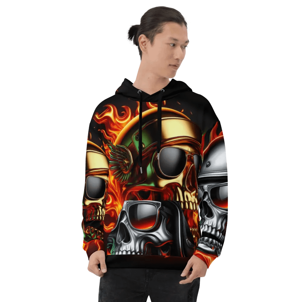 Fierce Skull Firestorm - Unisex Skull Hoodie #51 product image (8)