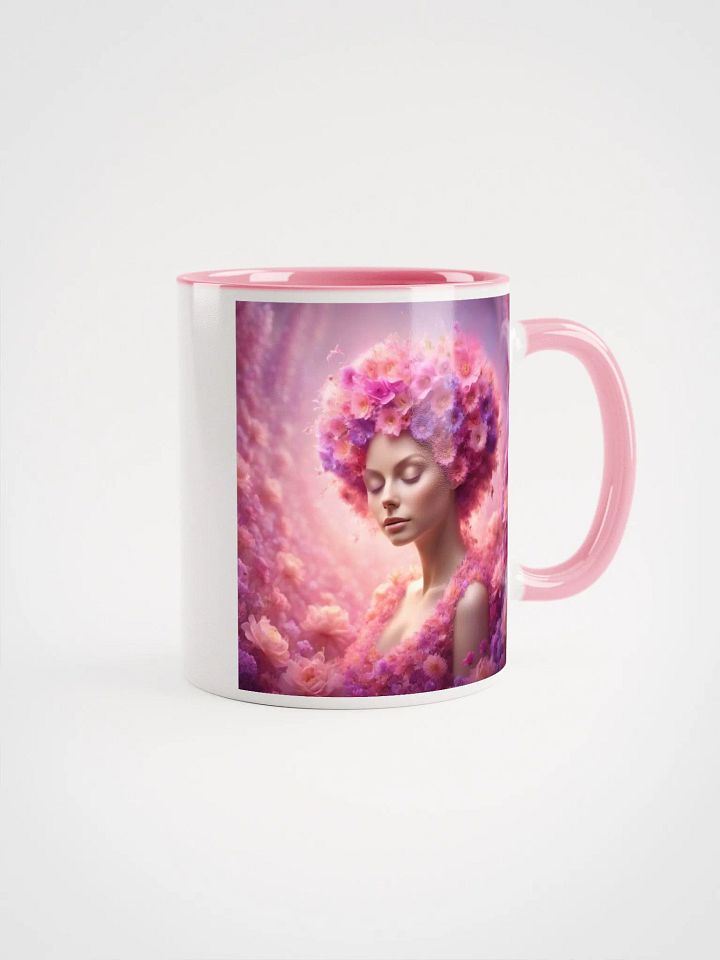 Pink Flower Girl Ceramic Mug product image (2)
