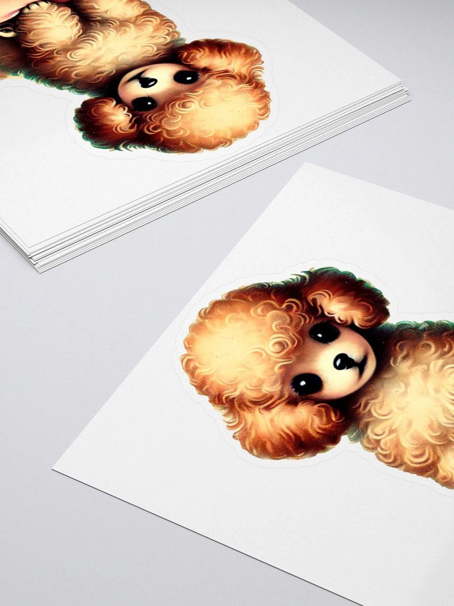 Fluffy Poodle Puppy Dog Kiss Cut Stickers product image (12)