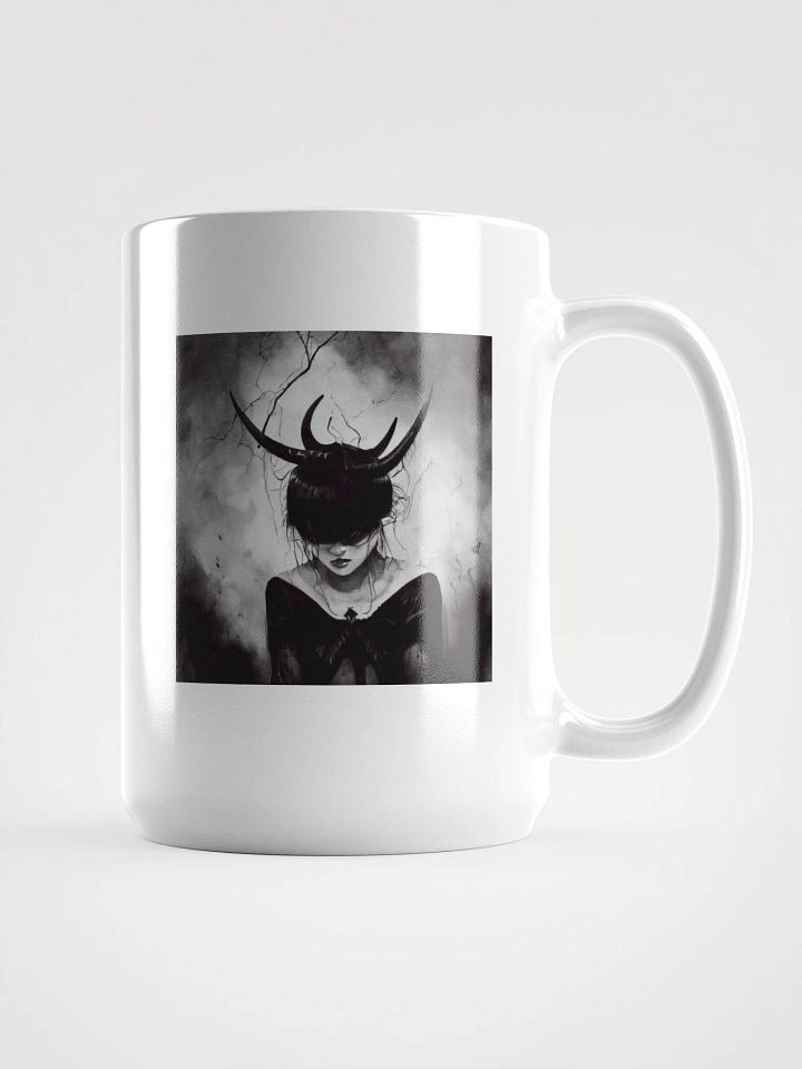 Shadowy Horns White Glossy Mug product image (1)
