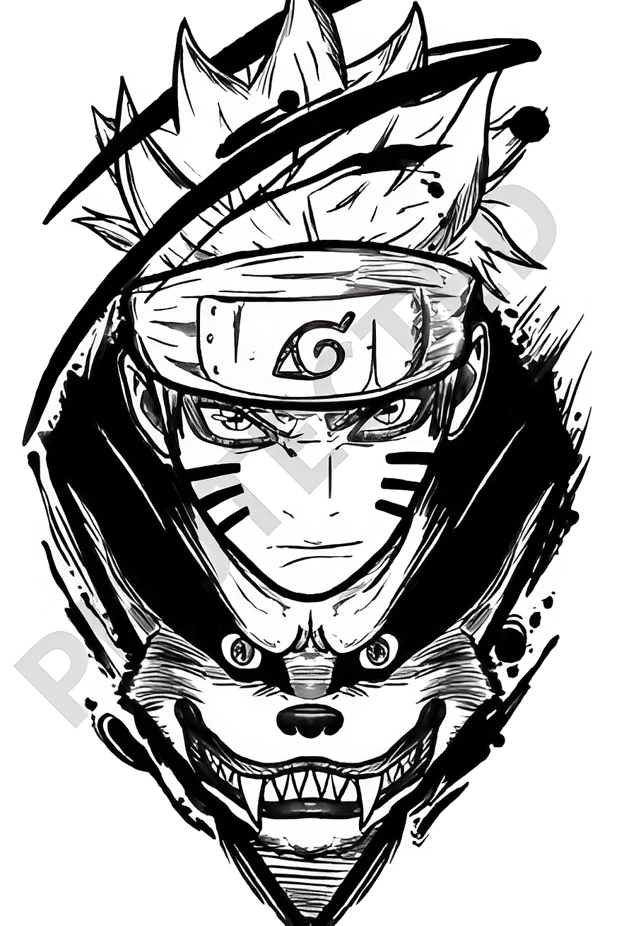 Naruto Kurama Ultimate Combo Manga Inspired Drip Oversized Tee product image (3)