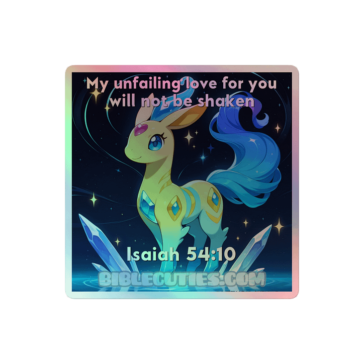 Bible Cuties Victoria - My unfailing love for you will not be shaken Holographic Sticker product image (2)