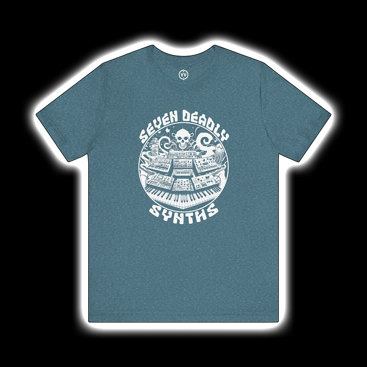Synthesizer Collector T-Shirt - Seven Deadly Synths (7 Synthesis Techniques) WHITE PRINT product image (1)