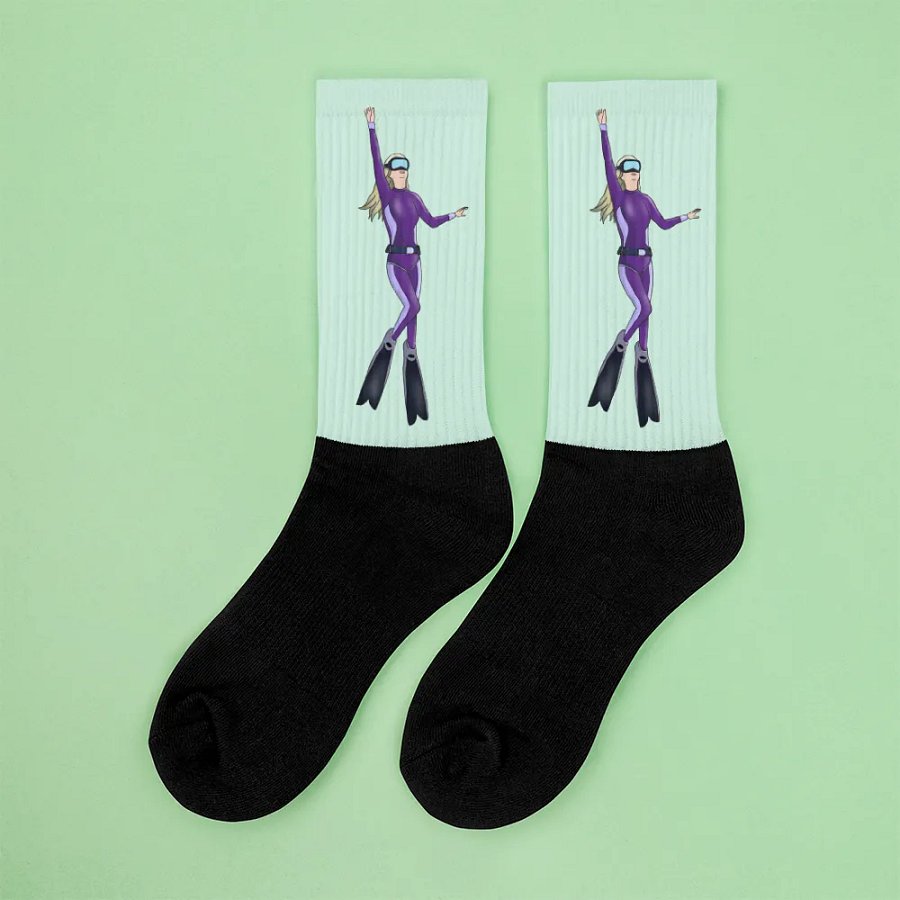 Oceanic Spirit: Free Diver Girl Socks product image (6)