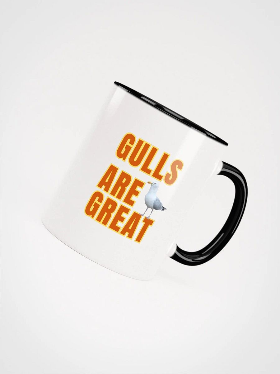 Gulls are Great Orange Text Ceramic mug with coloured interior product image (51)